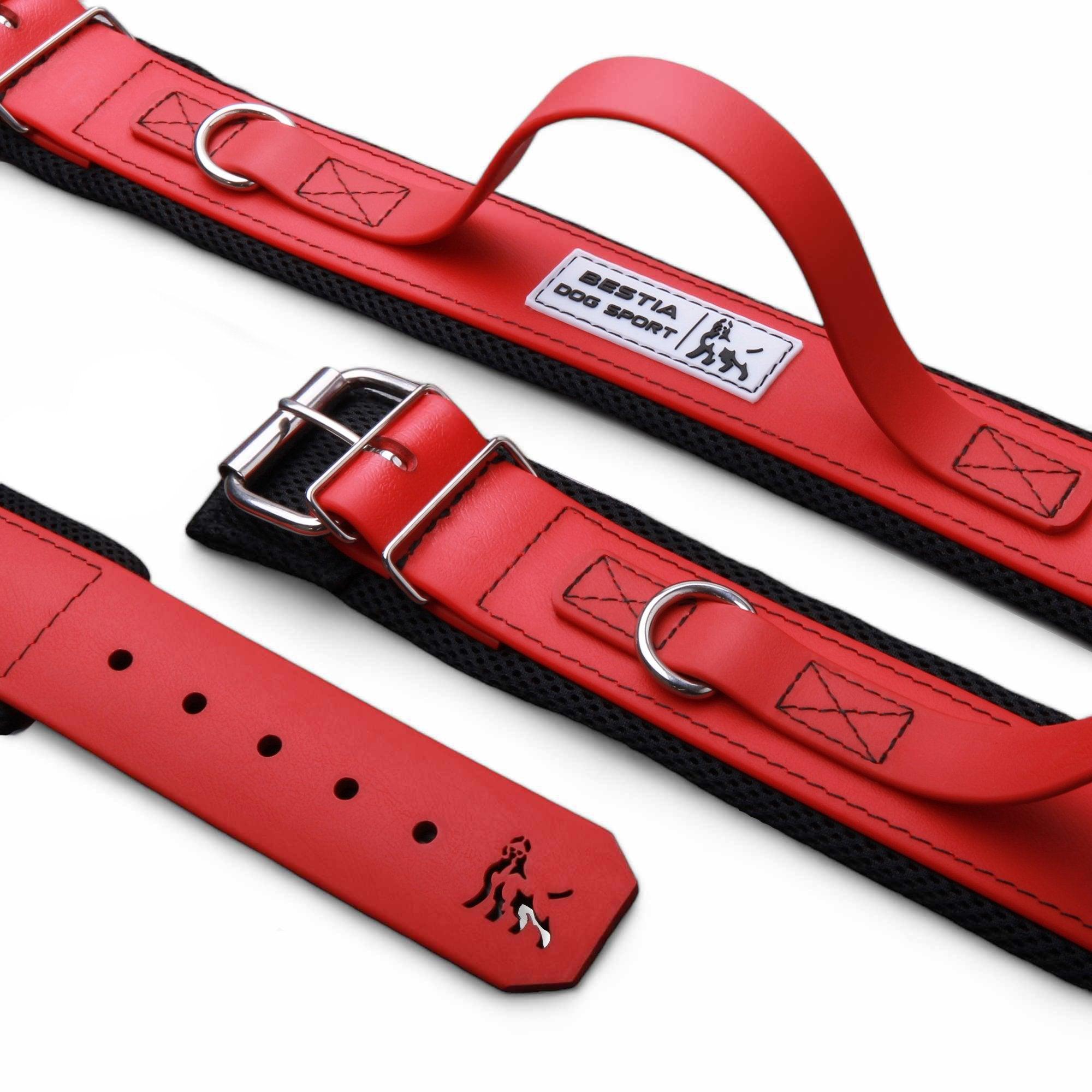 Collier de sport pour chien Bestia Dog Sport poignée tout rouge — photo 2