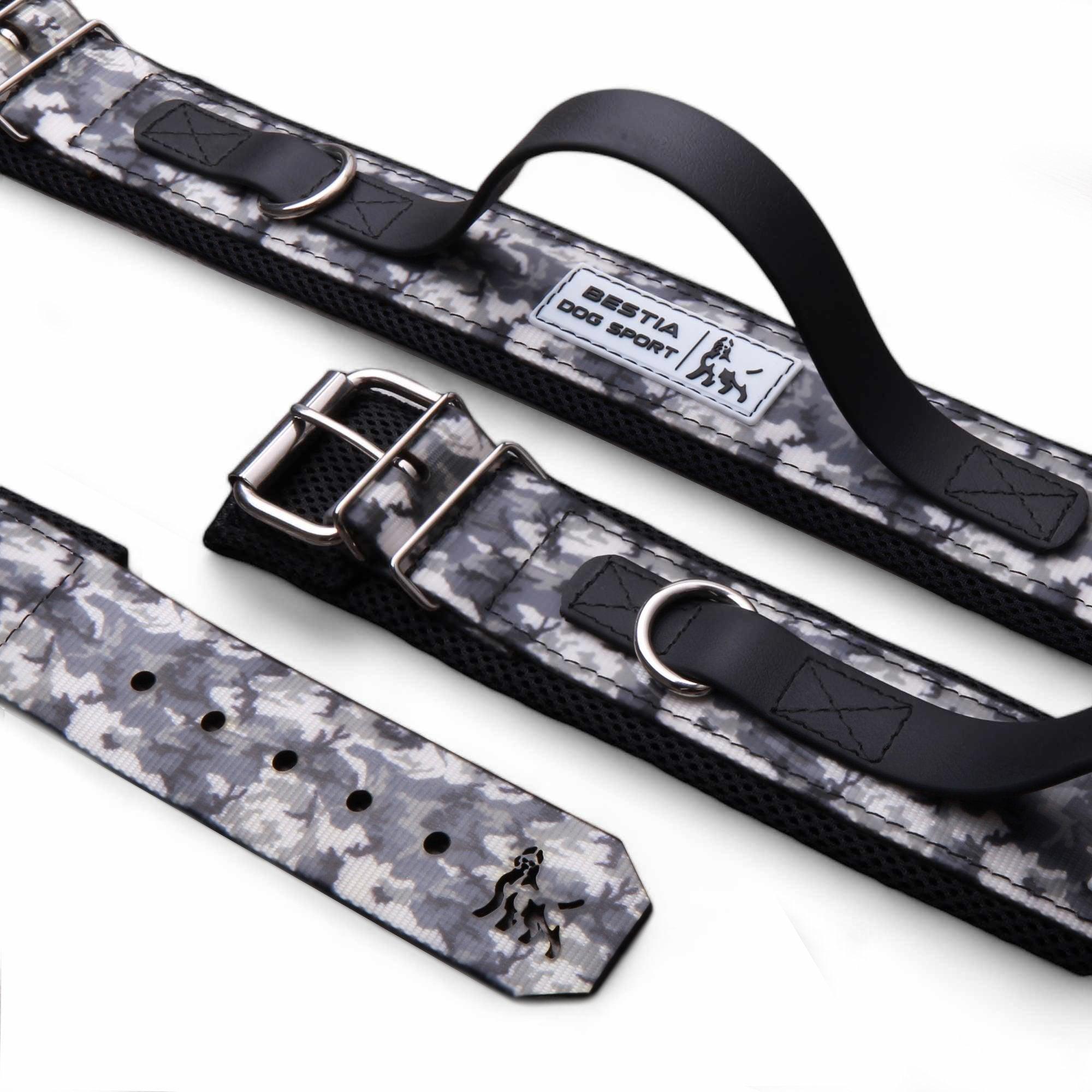 Collier de sport pour chien Bestia Dog Sport poignée camouflage gris — photo 2