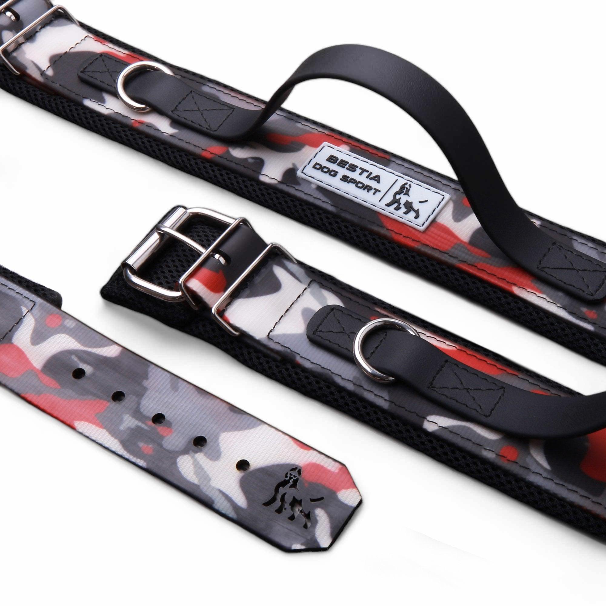 Bestia Dog Sport collier de poignée camo rouge — photo 2