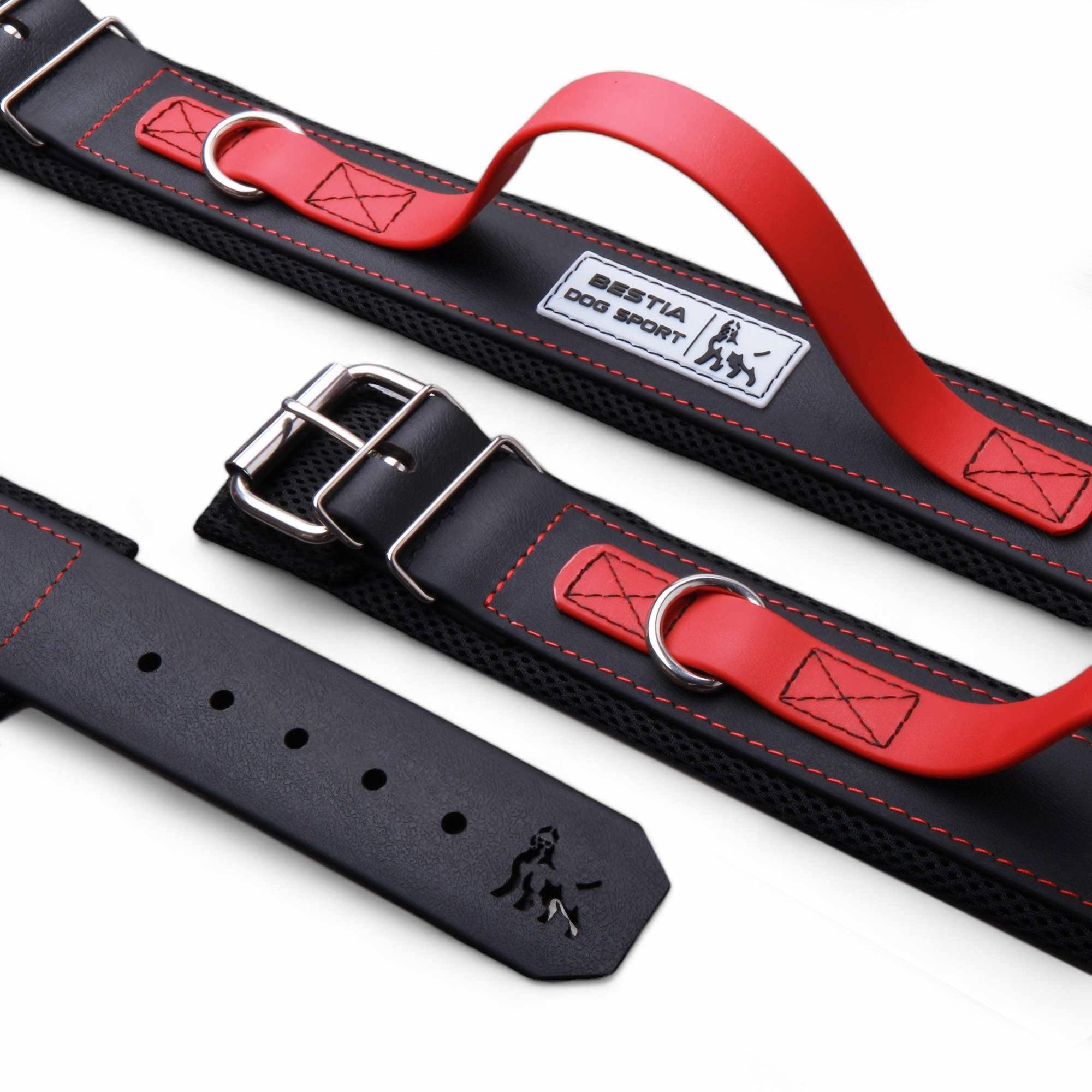 Collier Bestia Dog Sport avec poignée rouge — photo 2