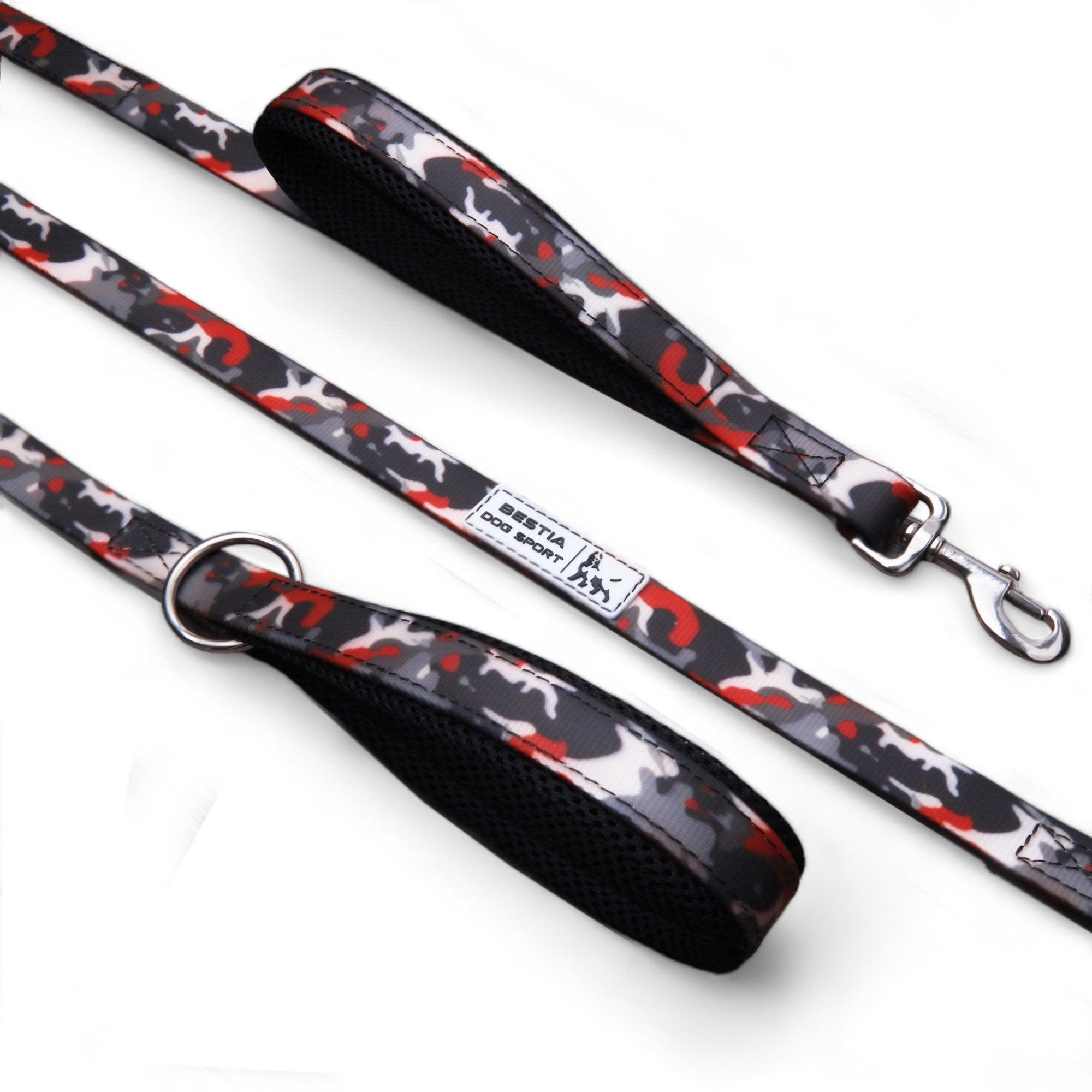 Laisse double poignée BESTIA DOG SPORT Red Camo — Colliers, laisses et harnais — photo 2