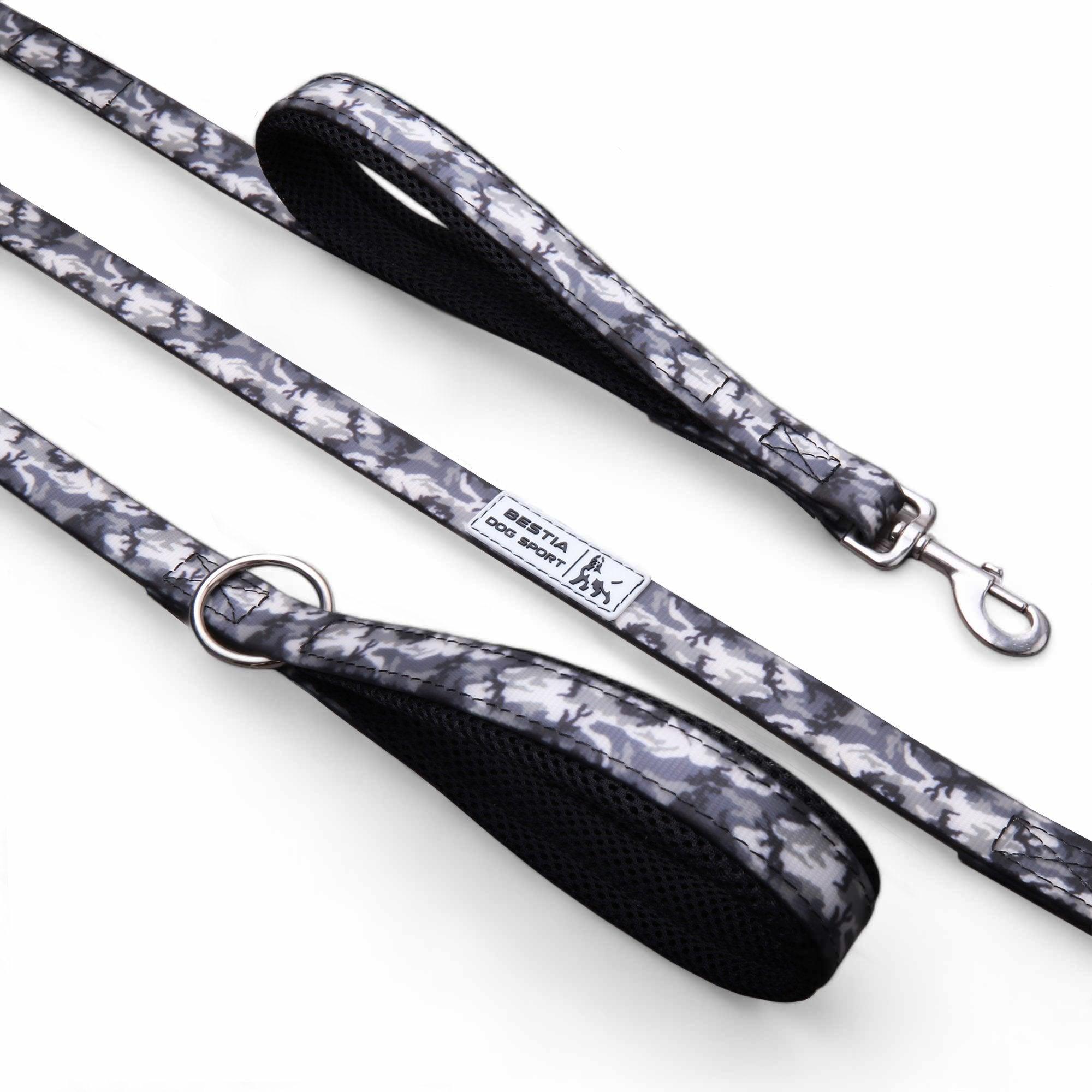 Laisse double poignée Bestia Dog Sport gris camo — Colliers, laisses et harnais — photo 2