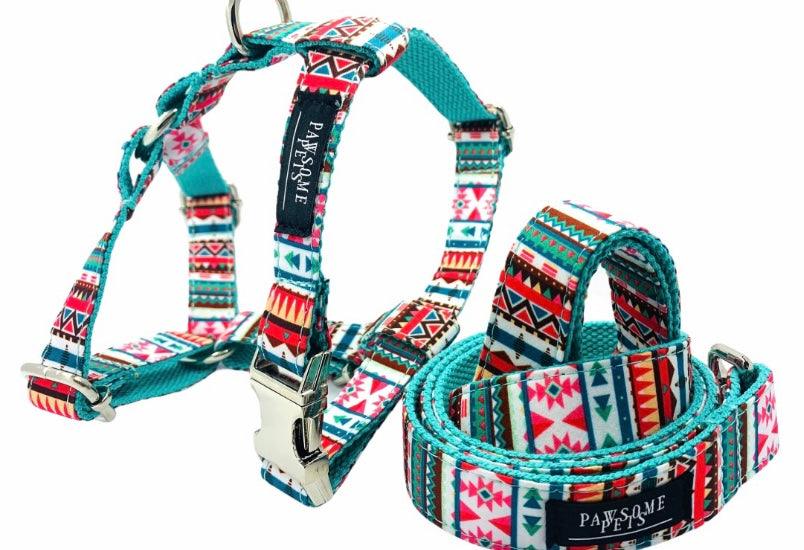 Pawsome Pets New York Szelki step-in zestaw - Tropical (2 sztuki) — Obroże, smycze i szelki — photo 3