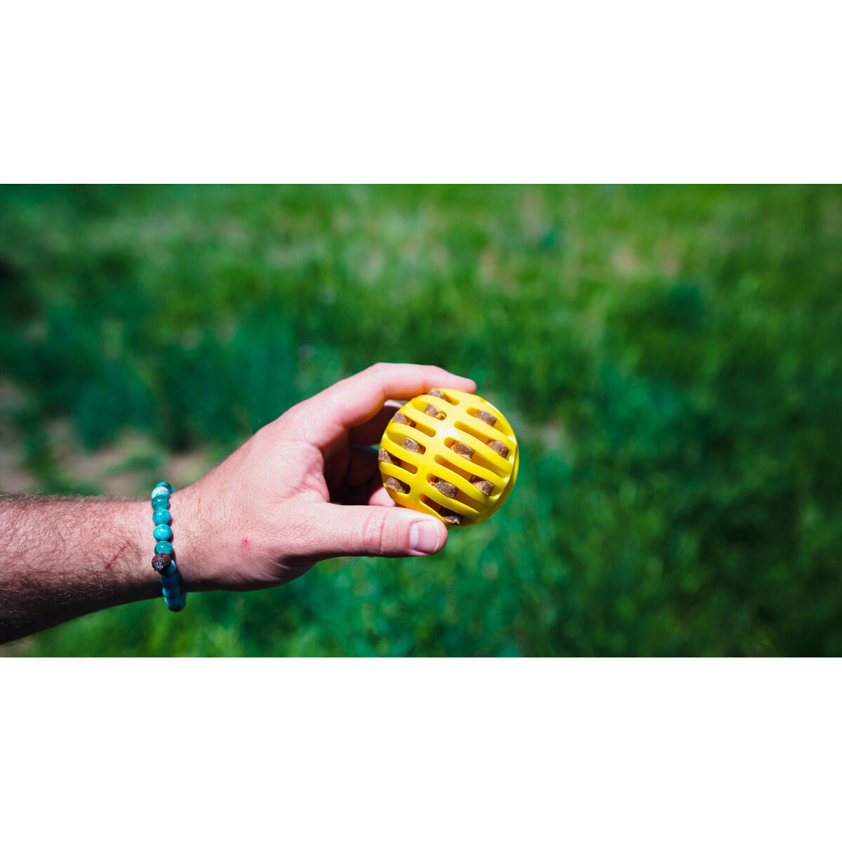 Lanceur de balles pour chiens Hunter avec balle en caoutchouc jaune orange — Jouets — photo 3