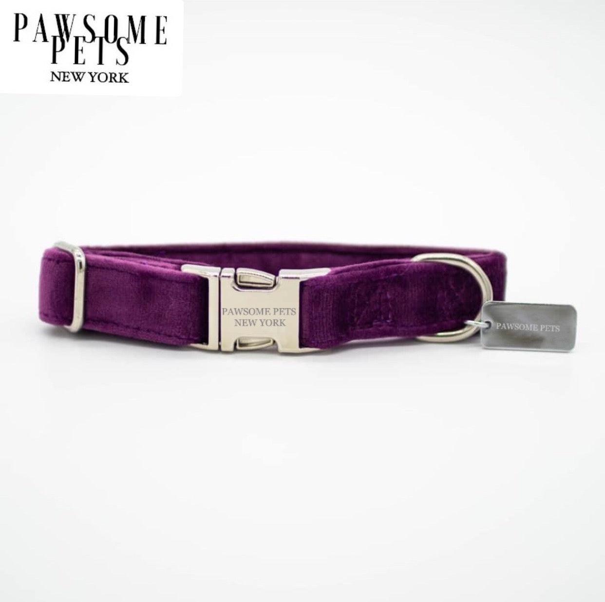 Pawsome Pets New York Collier pour petit chien & chat - Dark purple velvet — photo 2