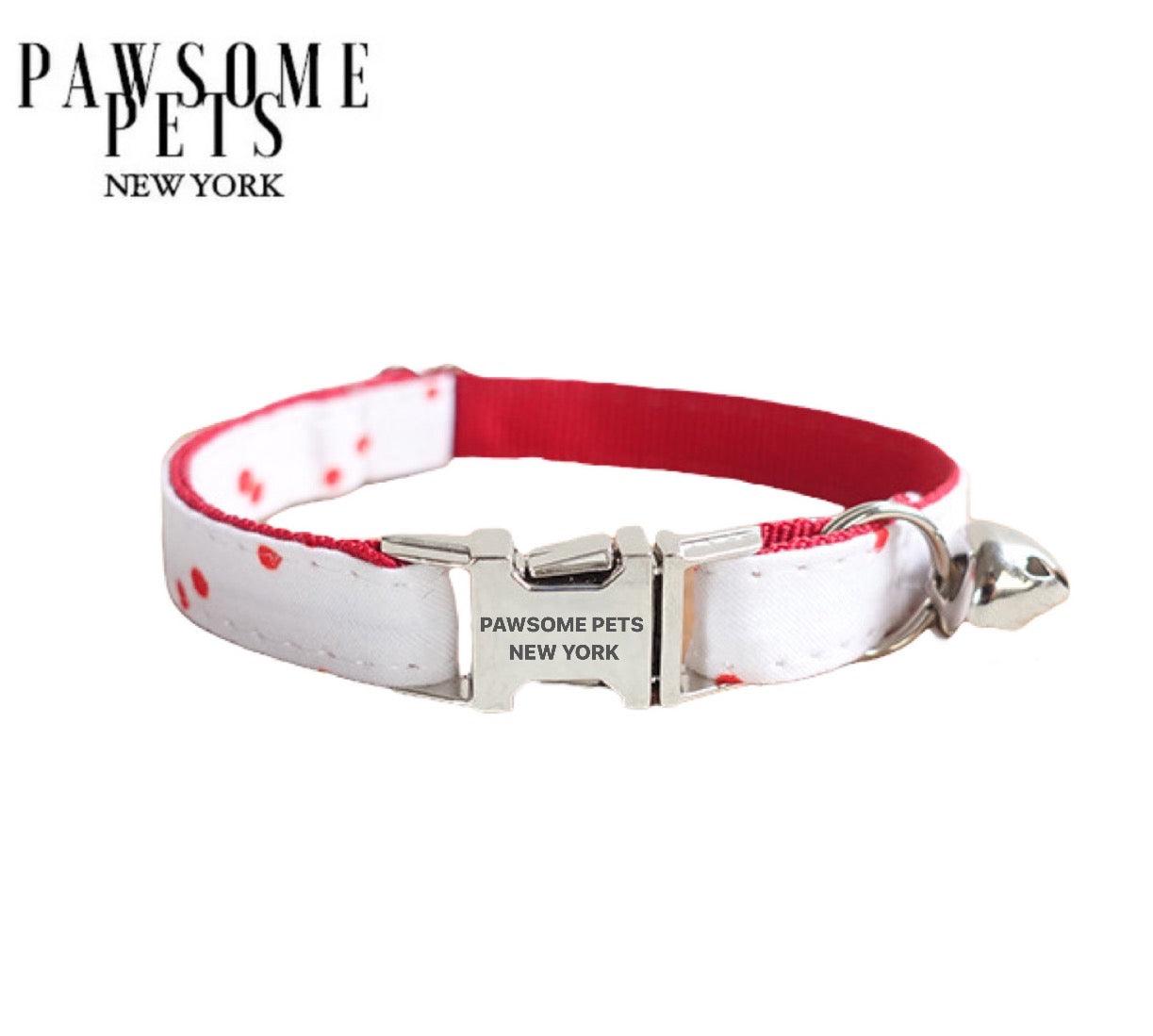 Pawsome Pets New York Petit collier pour chien & chat - Pois rouge — photo 2