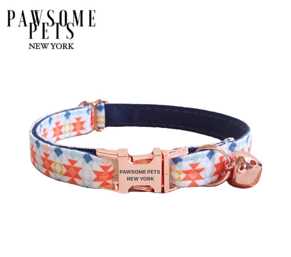 Pawsome Pets New York Mała obroża dla psa i kota - Dark blue with orange — photo 2