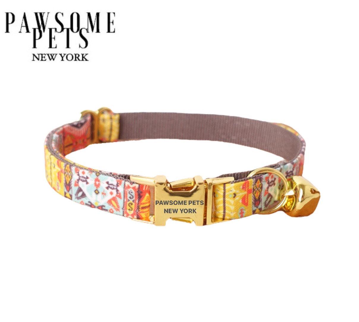 Pawsome Pets New York Mała obroża dla psa i kota - Caramel brown — photo 2