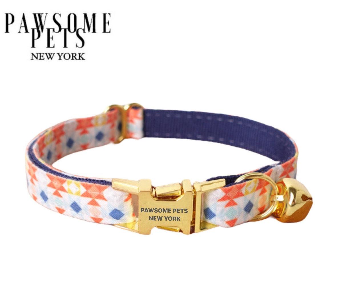 Pawsome Pets New York Collier pour petit chien et chat - Gamboge avec bleu — photo 2