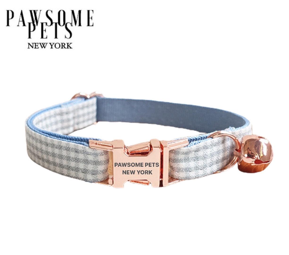 Pawsome Pets New York Collier pour petit chien & chat - Blue grey stripe — photo 2