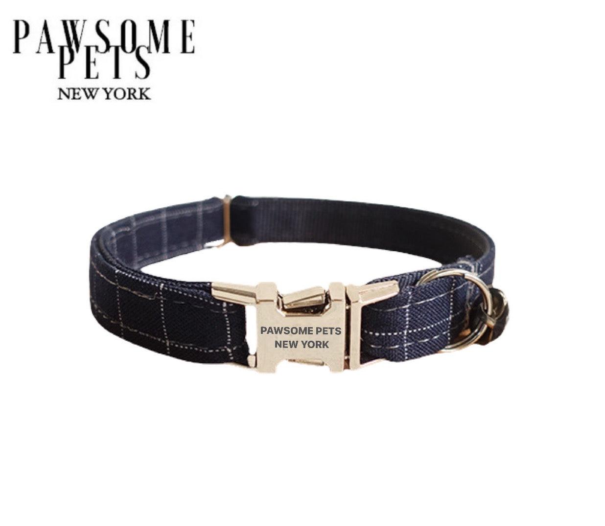 Pawsome Pets New York Petit collier pour chien & chat - Rayure bleu violacé — photo 2