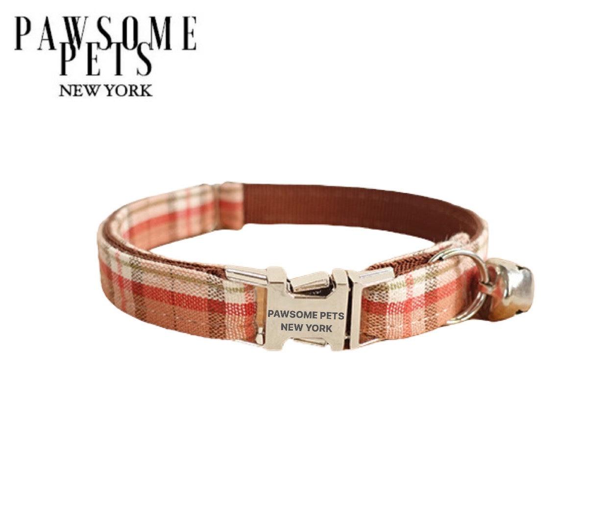 Pawsome Pets New York Obroża dla psa i kota mały rozmiar - Pomarańczowa paski — photo 2