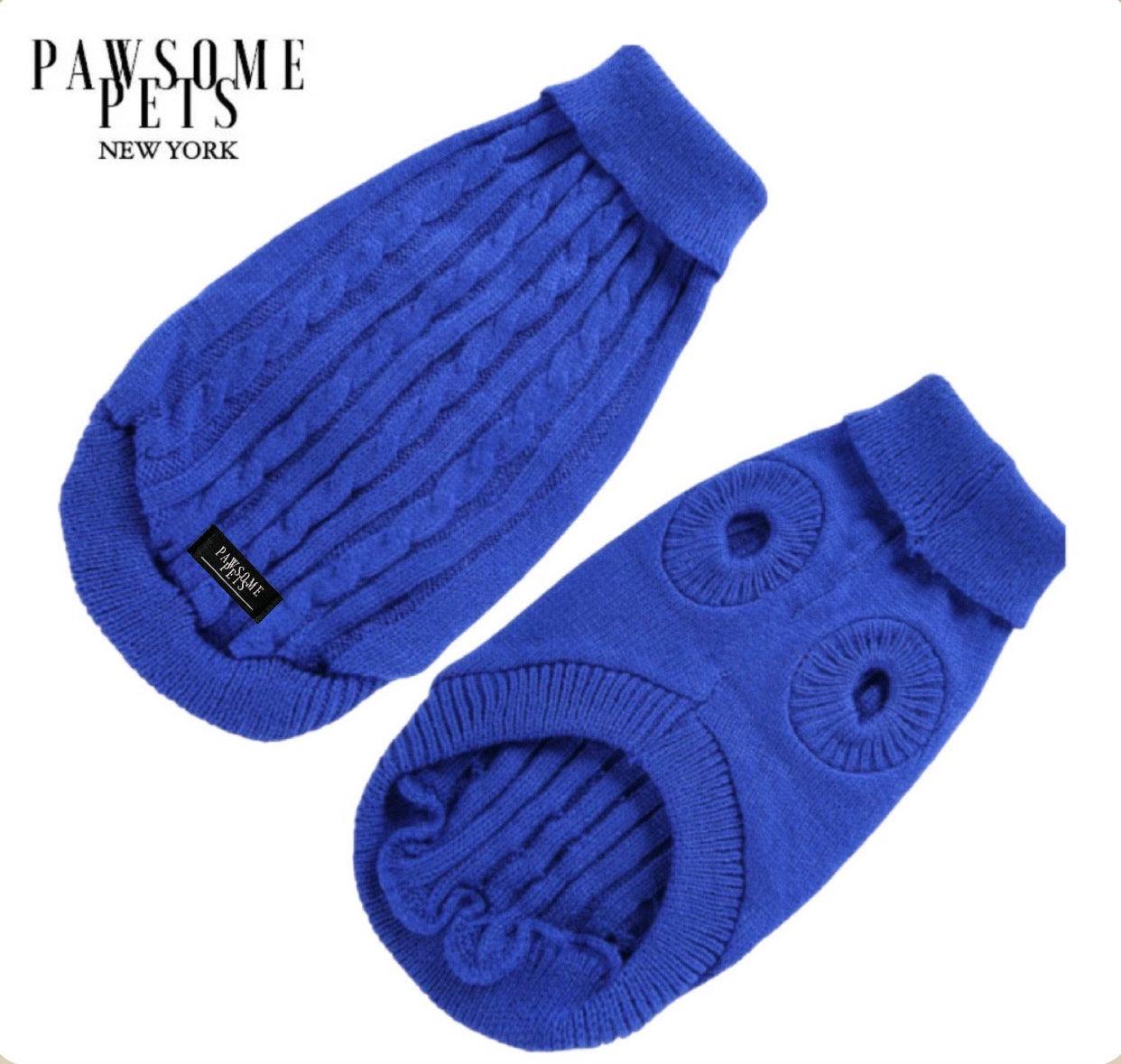 Pawsome Pets New York Sweter w splot sznurkowy dla psa i kota - Ciemnoniebieski — Ubranka dla psów — photo 2