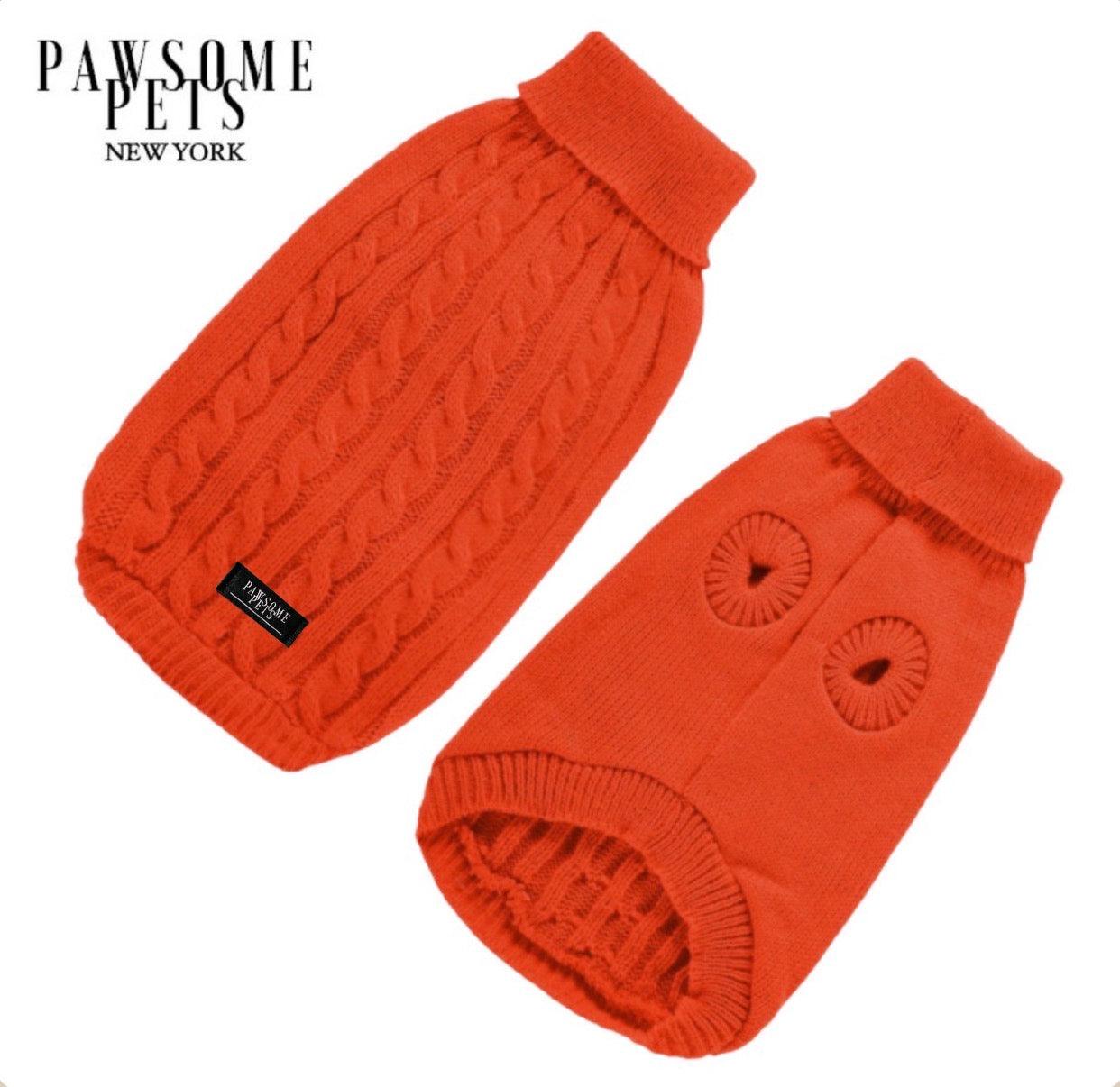 Pawsome Pets New York Sweter dla psa i kota w splot - Pomarańczowy — Ubranka dla psów — photo 2