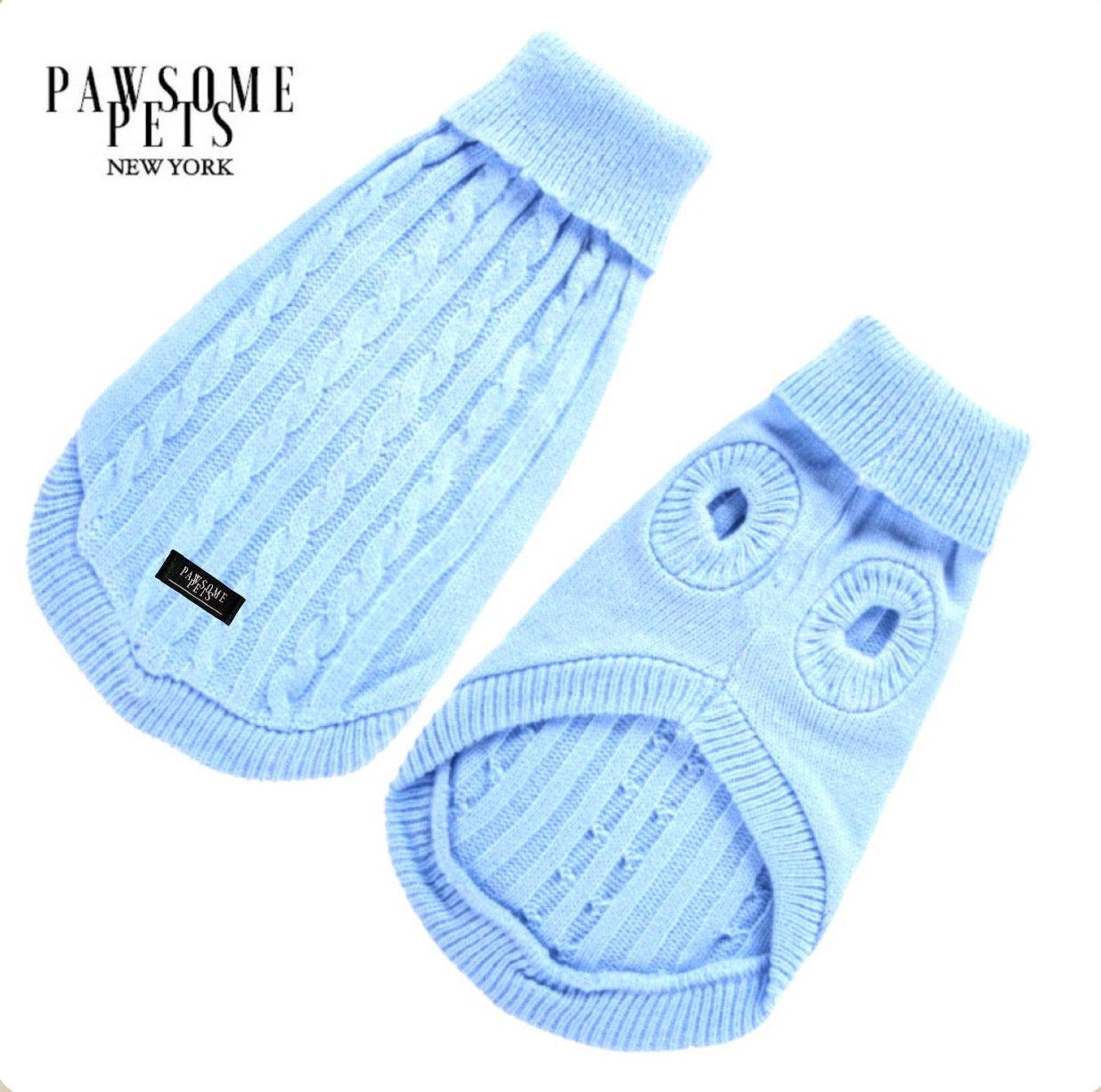 Pawsome Pets New York Sweter dla psa i kota w splot - Jasnoniebieski — Ubranka dla psów — photo 2