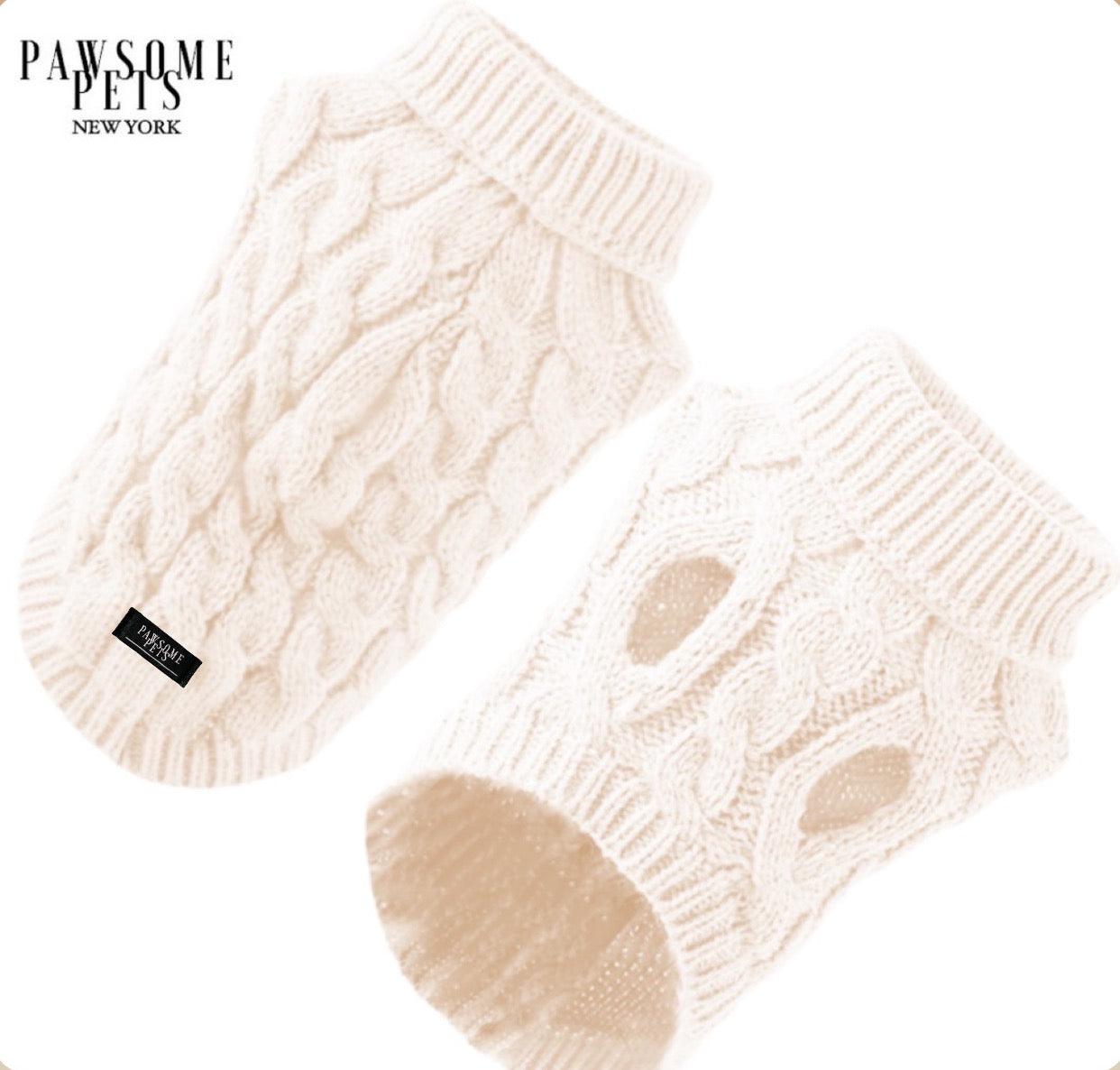 Pawsome Pets New York (Extra warm) pull tricoté pour chien et chat - Blanc — Vêtements pour chiens — photo 2