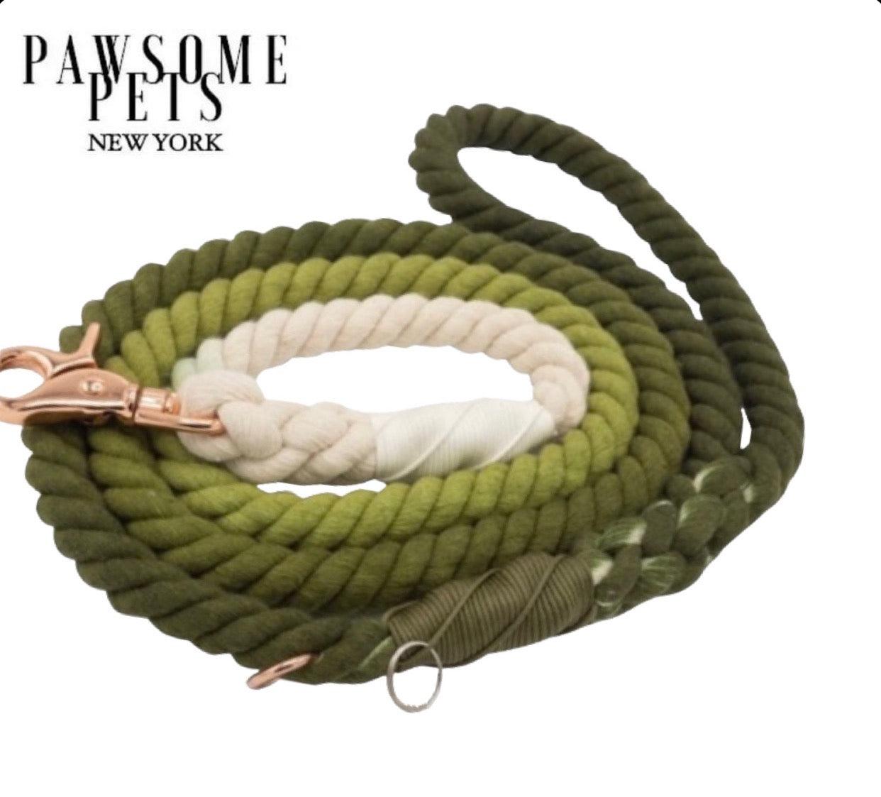 Pawsome Pets New York Smycz linowa - Ombre olive — Obroże, smycze i szelki — photo 2