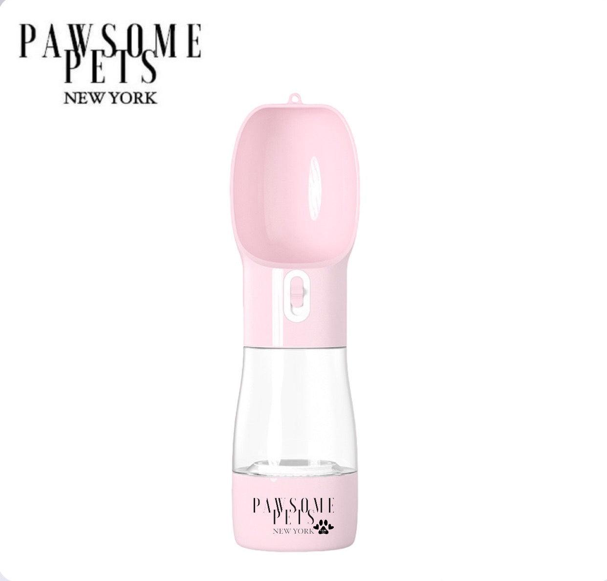 Pawsome Pets New York Przenośny karmnik dla zwierząt 2 w 1 - Różowy — Miski, karmniki i poidła — photo 2