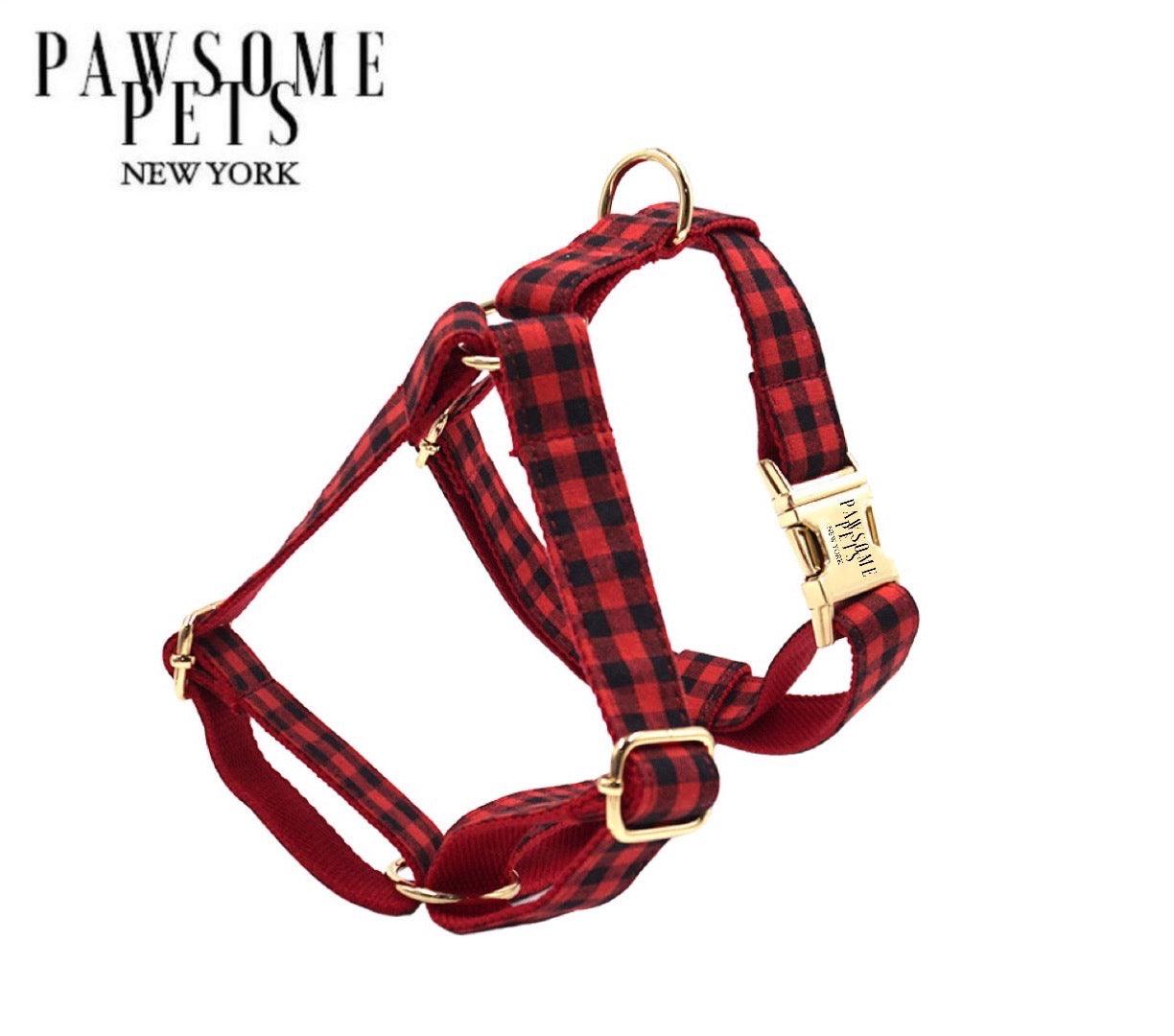 Pawsome Pets New York Harnais step-in - Red black stripe — Colliers, laisses et harnais — photo 2