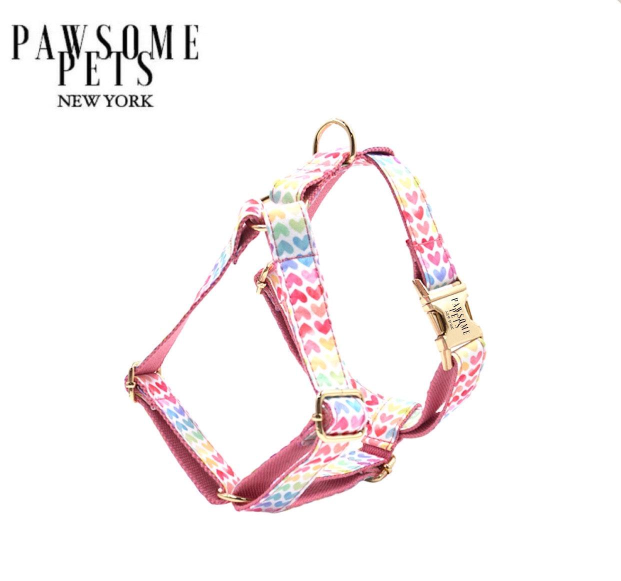 Pawsome Pets New York Szelki step-in - Tęcza serce różowy — Obroże, smycze i szelki — photo 2