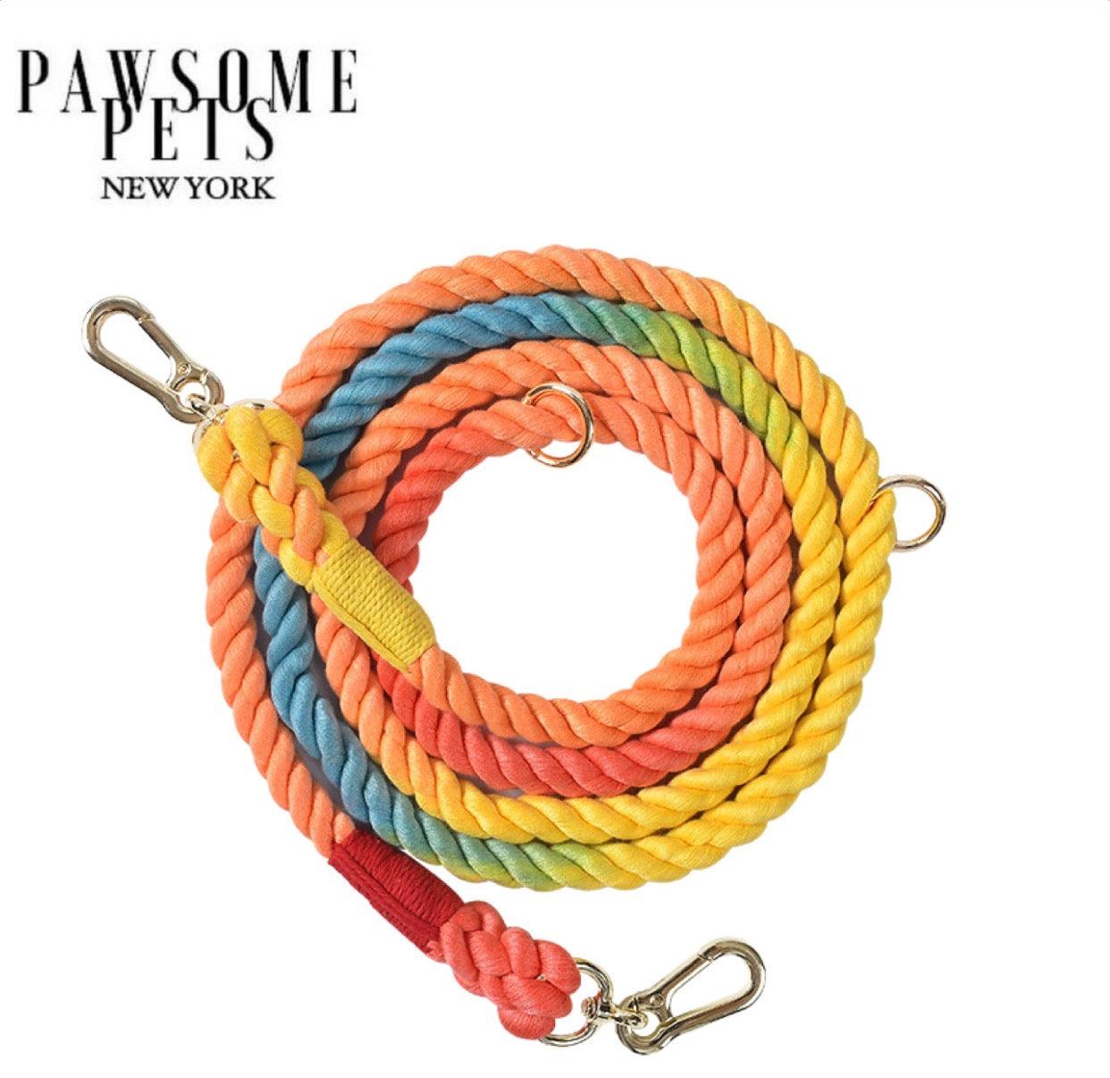 Pawsome Pets New York Smycz linowa dla psa typu hands-free - Dark rainbow — Obroże, smycze i szelki — photo 2