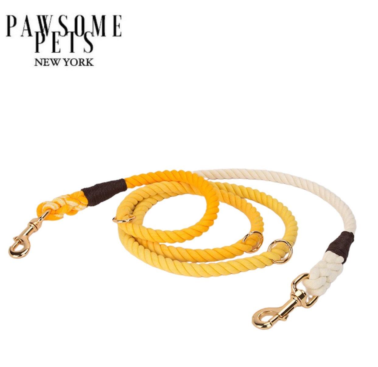 Pawsome Pets New York Laisse en corde pour chien mains libres - Ombre jaune foncé — Colliers, laisses et harnais — photo 2