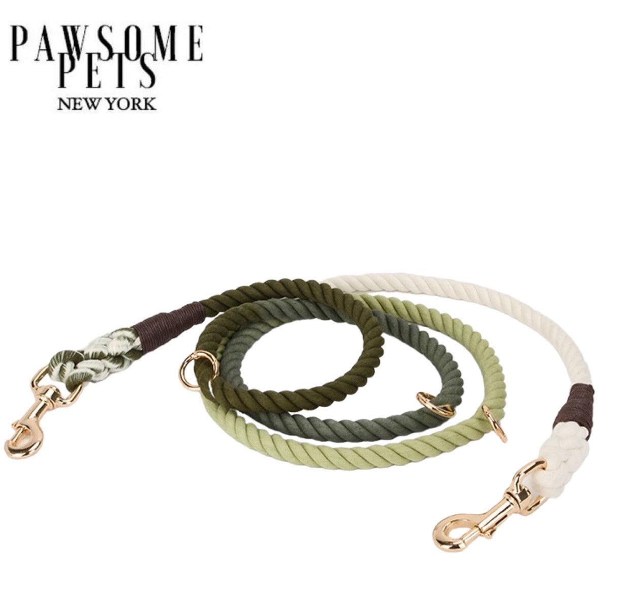Pawsome Pets New York Laisse en corde pour chien mains libres - Ombre vert olive foncé — Colliers, laisses et harnais — photo 2
