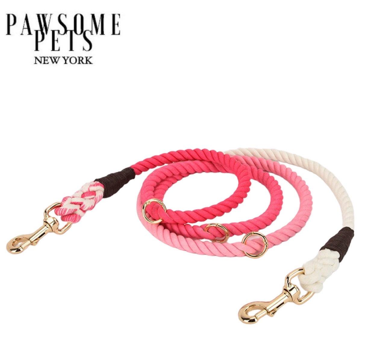 Pawsome Pets New York Laisse en corde mains libres pour chien - Ombre rose pink — Colliers, laisses et harnais — photo 2