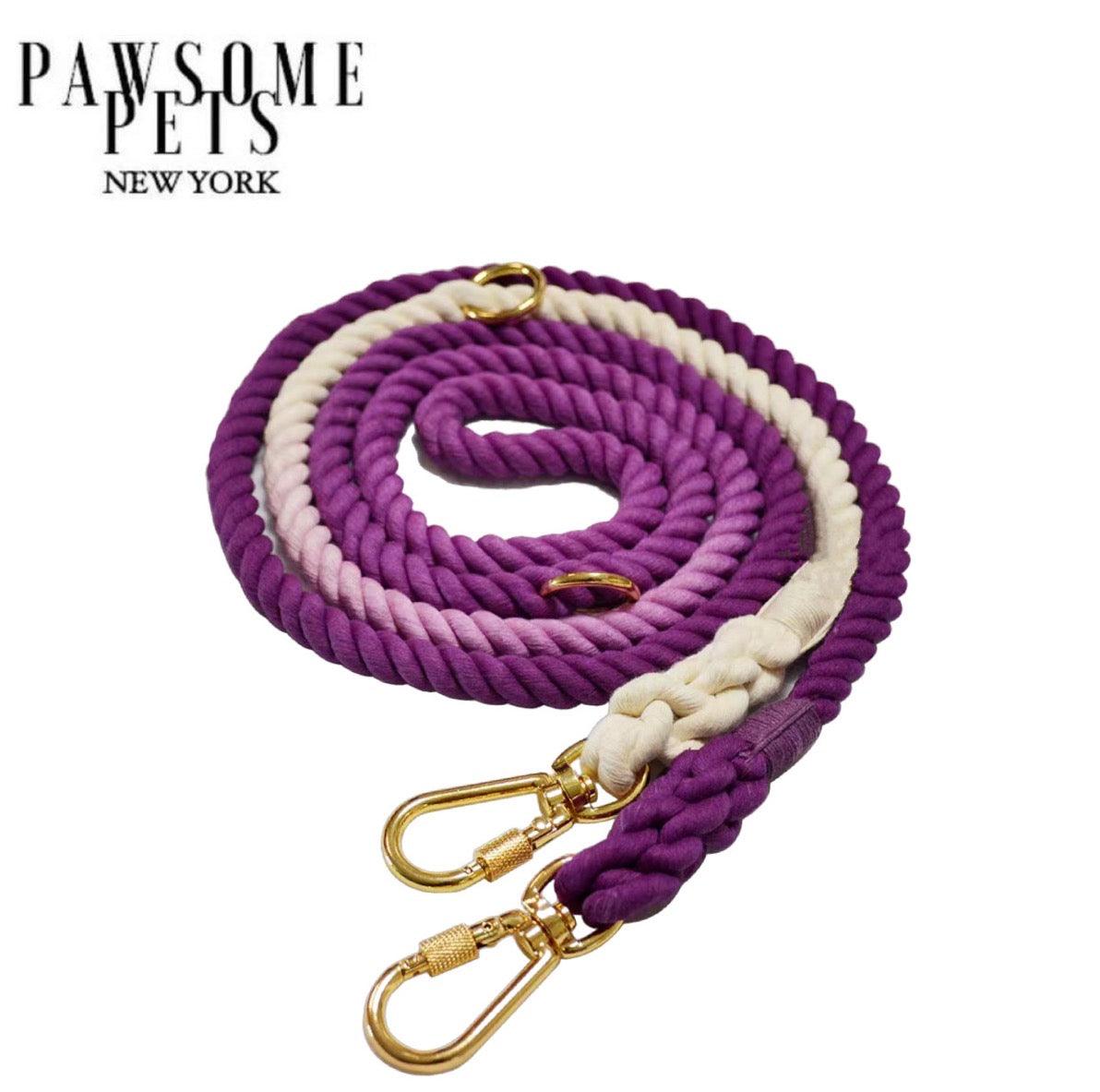 Pawsome Pets New York Laisse en corde pour chien mains libres - Ombre violet — Colliers, laisses et harnais — photo 2