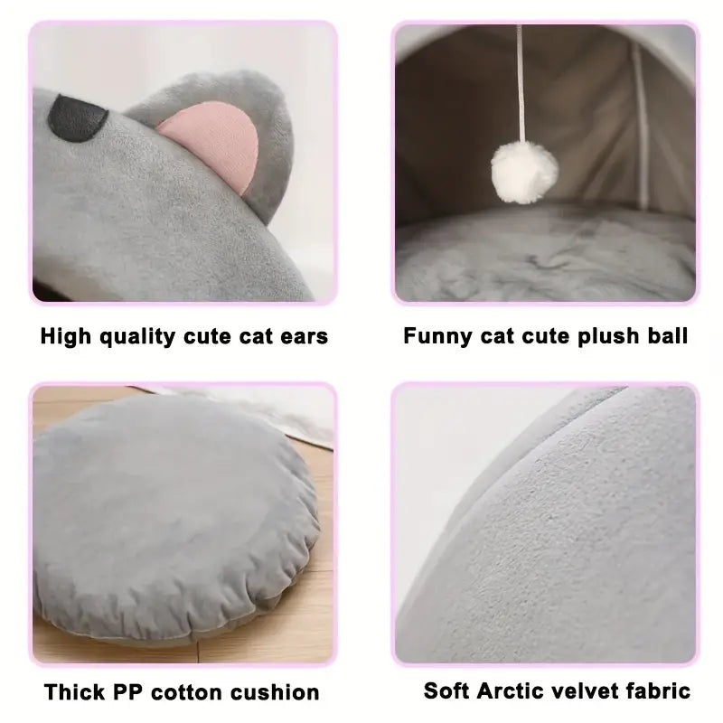 Tm Lit pour chat douillet : Maison pour animaux chaude, grotte pour chatons et sac de couchage — Arbres à chat et griffoirs — photo 5