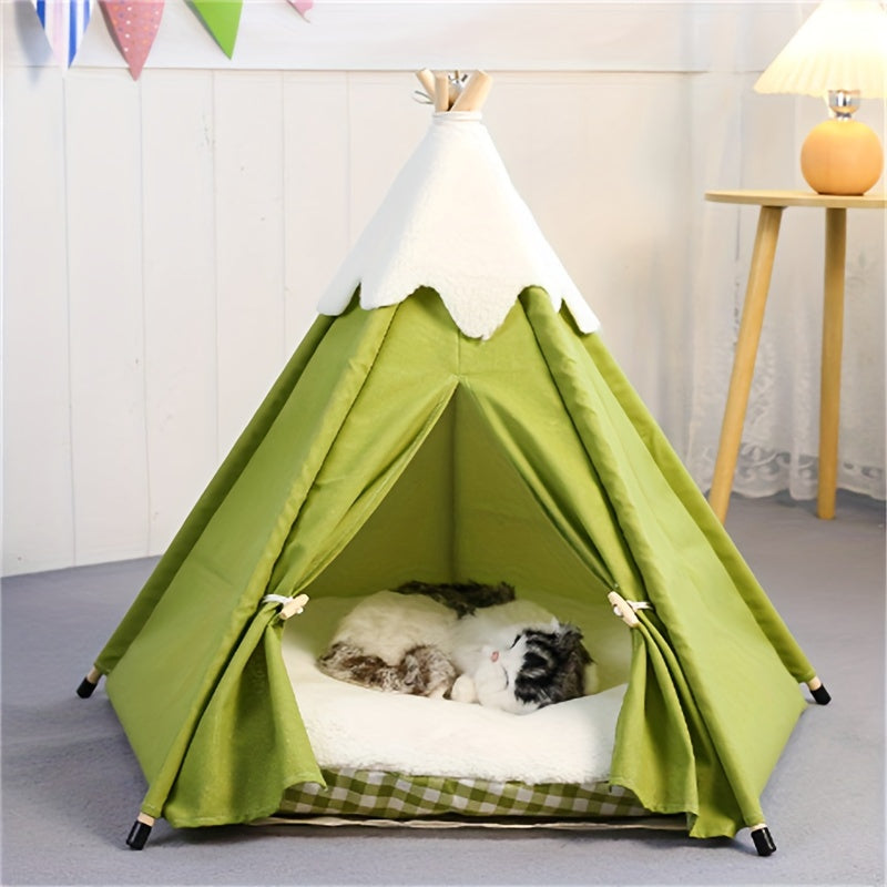 Tm Tente Villa pour chat en bois avec lit — Arbres à chat et griffoirs — photo 4