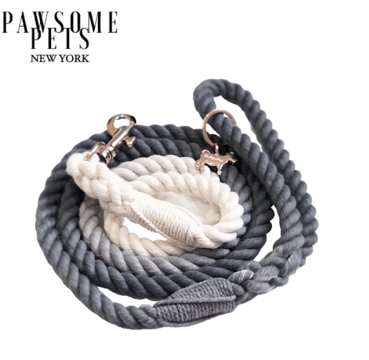 Pawsome Pets New York Smycz linowa - Ombre grey — Obroże, smycze i szelki — photo 2