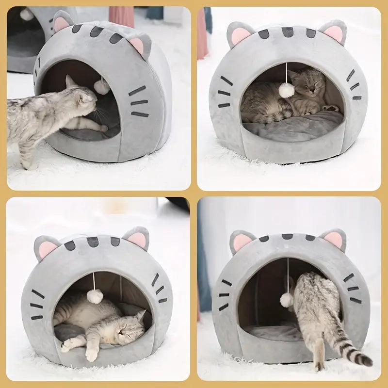 Tm Lit pour chat douillet : Maison pour animaux chaude, grotte pour chatons et sac de couchage — Arbres à chat et griffoirs — photo 6