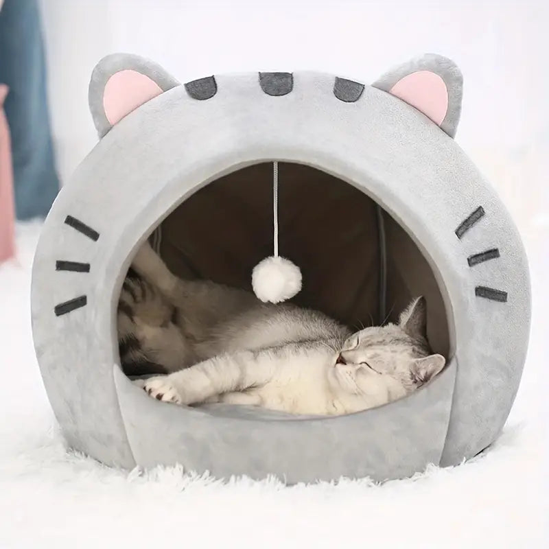 Tm Lit pour chat douillet : Maison pour animaux chaude, grotte pour chatons et sac de couchage — Arbres à chat et griffoirs — photo 3