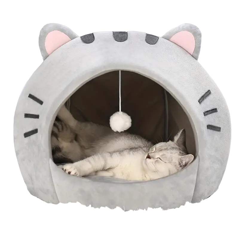 Tm Lit pour chat douillet : Maison pour animaux chaude, grotte pour chatons et sac de couchage — Arbres à chat et griffoirs — photo 2