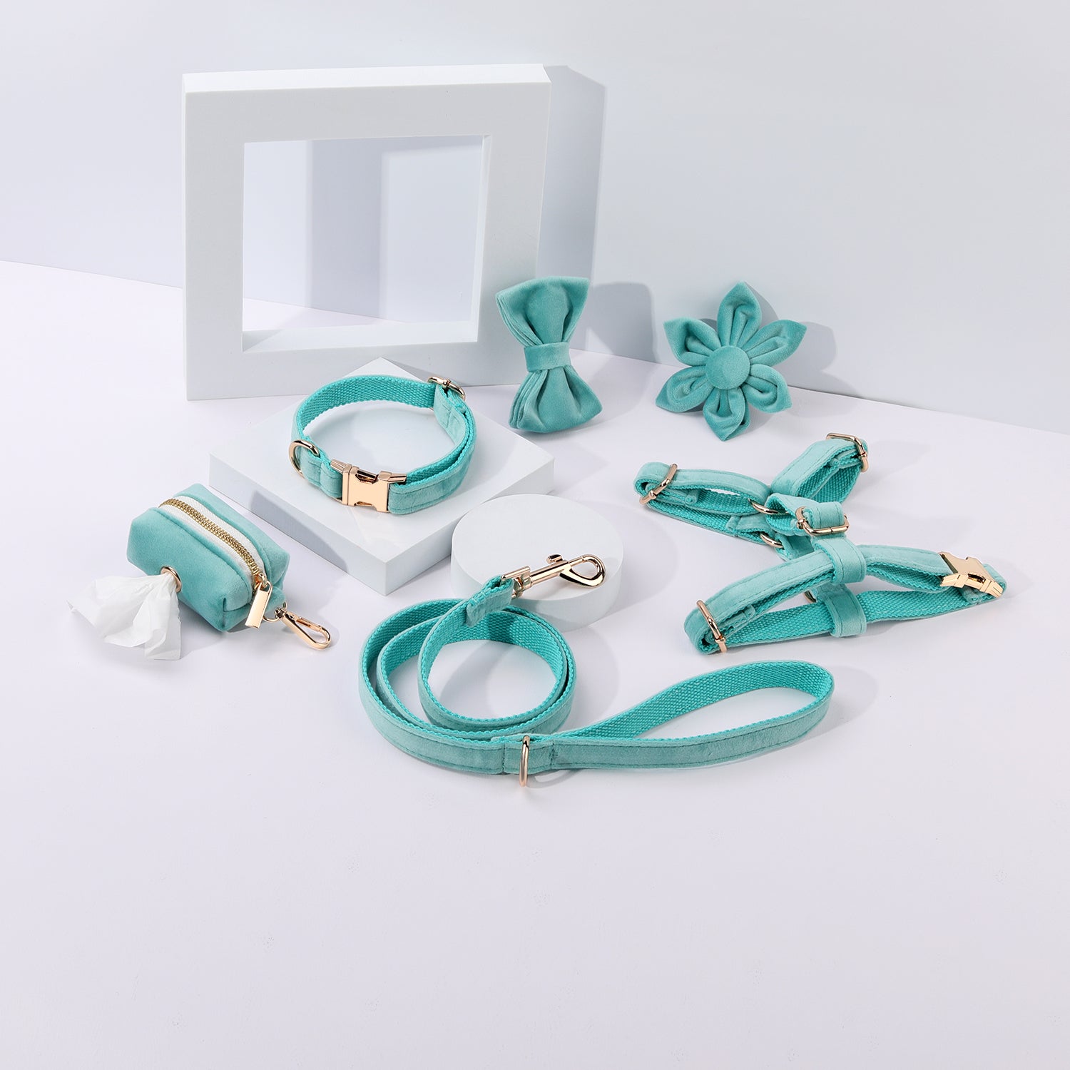 Pawsome Pets New York STEP IN FLORAL BUNDLE - ICE BLUE (6 sztuk) — Obroże, smycze i szelki — photo 2