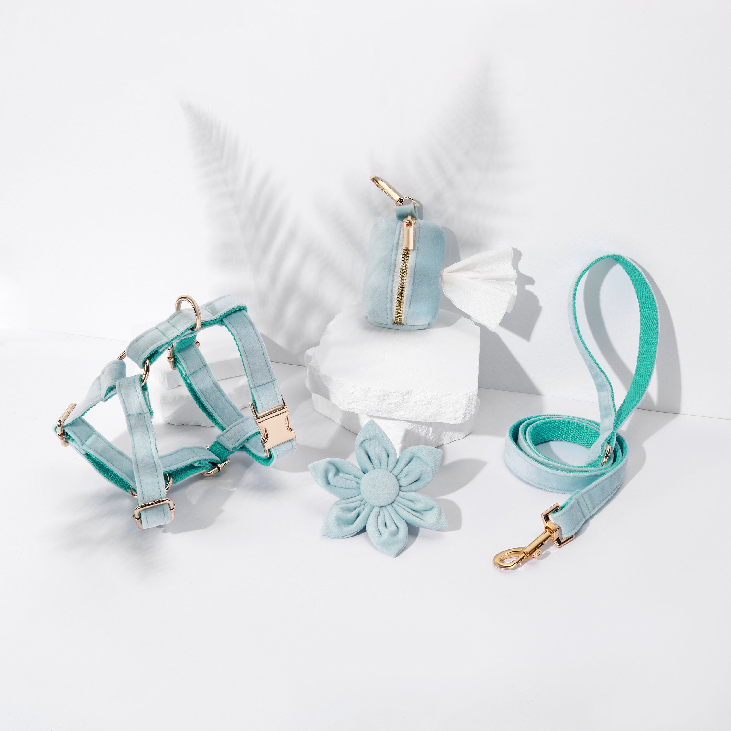 Pawsome Pets New York ENSEMBLE FLORAL STEP IN - VERT MENTHE (4 pièces) — Colliers, laisses et harnais — photo 2