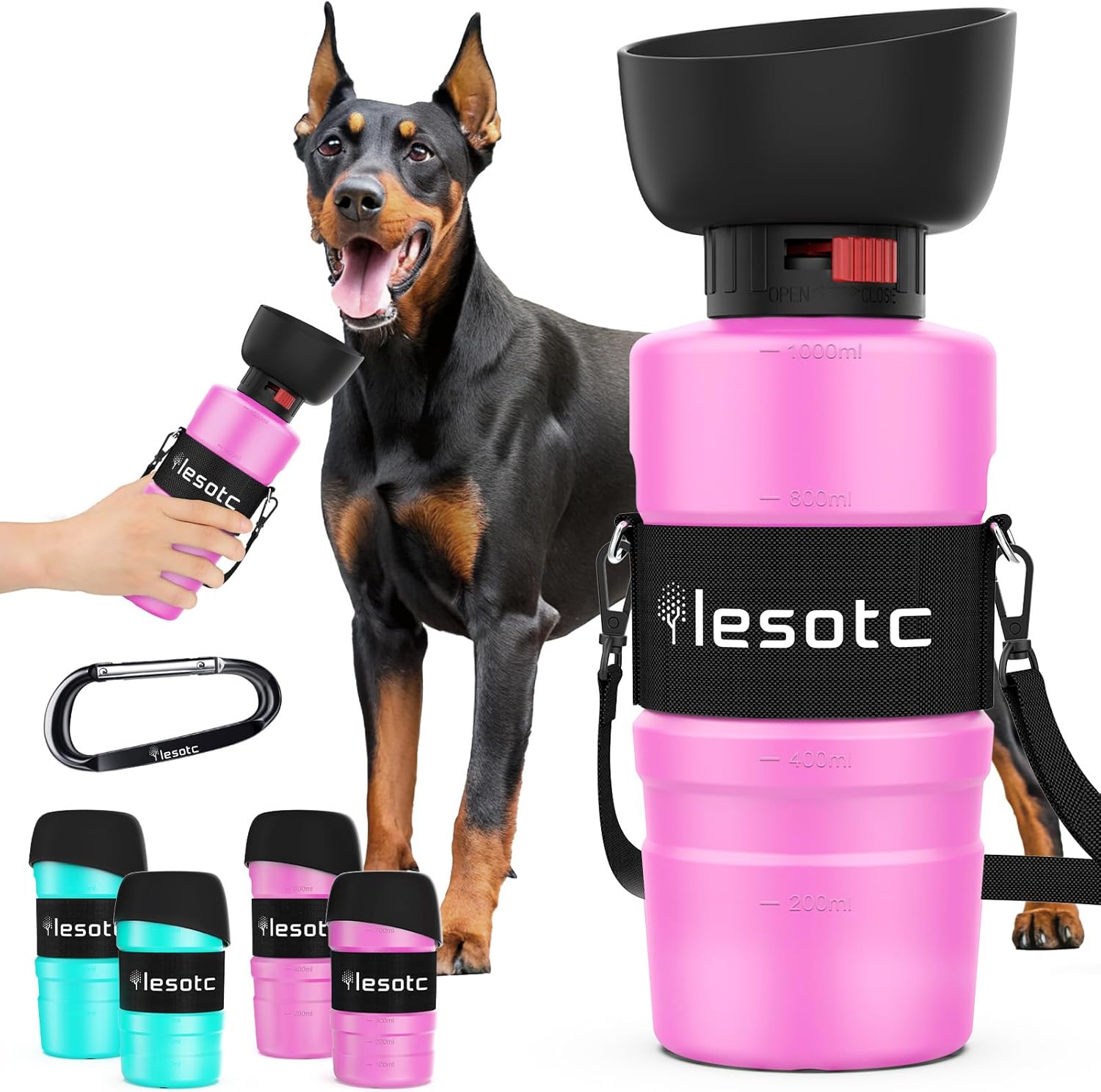LESOTC Pet Products Bouteille d'eau portable pour chien 34oz Distributeur-3.5Gen — Gamelles, distributeurs et abreuvoirs — photo 9