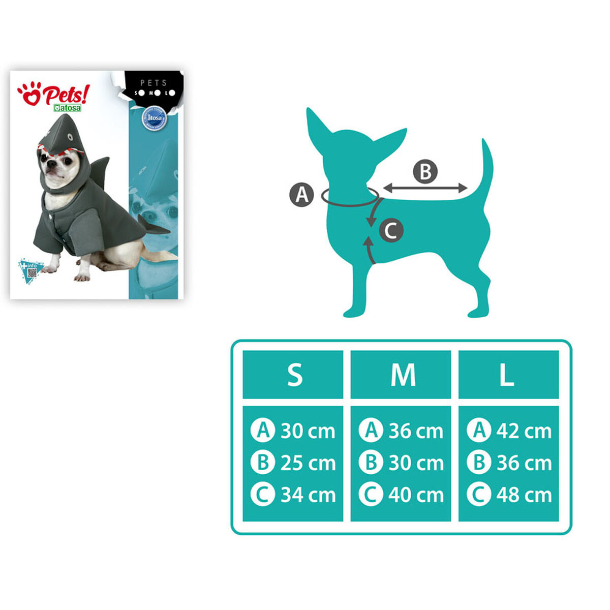 BigBuy Pets Kostium dla psa Rozmiar M Rekin — Ubranka dla psów — photo 4