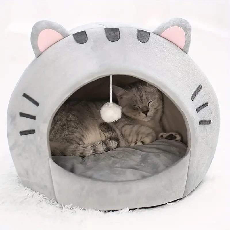 Tm Lit pour chat douillet : Maison pour animaux chaude, grotte pour chatons et sac de couchage — Arbres à chat et griffoirs — photo 4