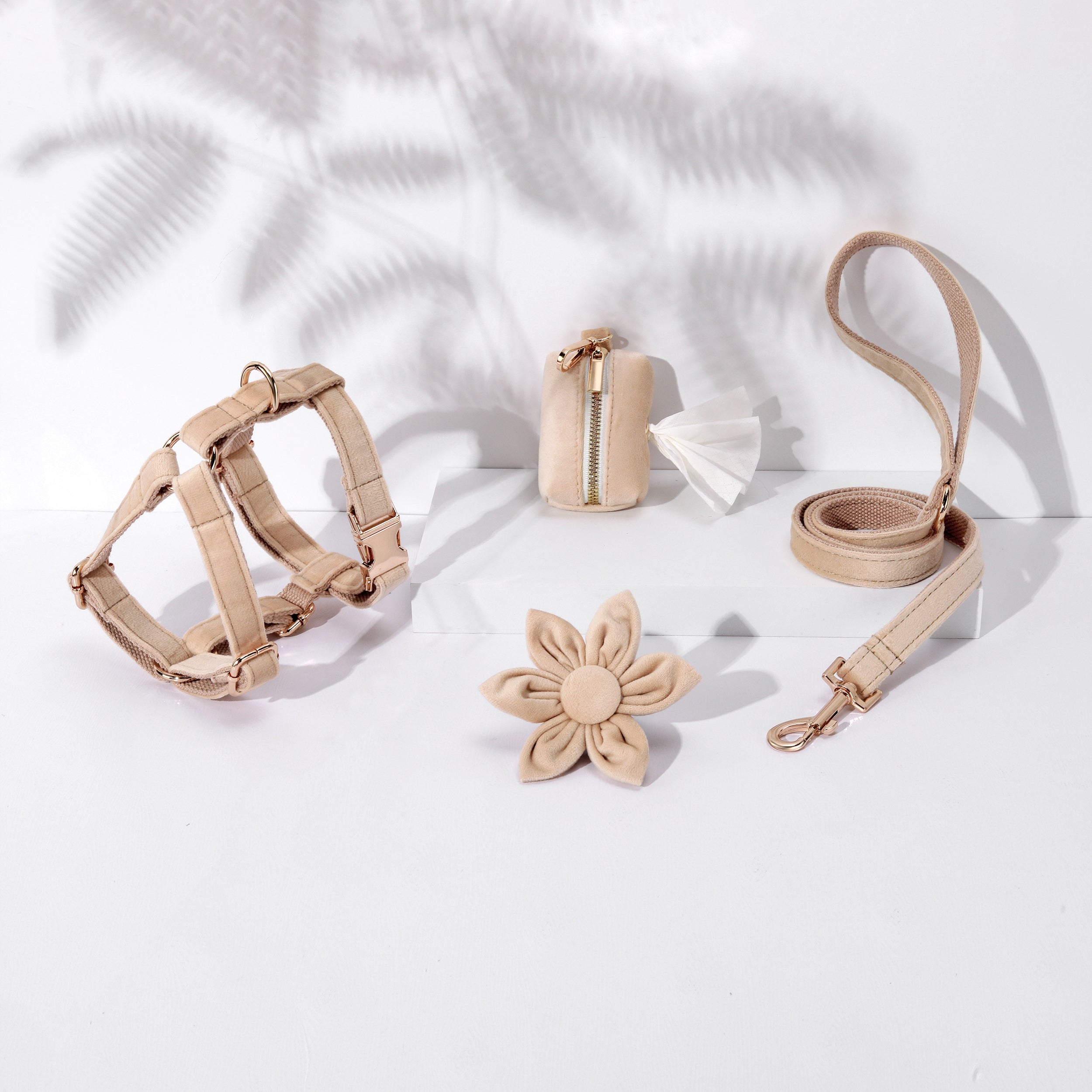 Pawsome Pets New York ENSEMBLE FLORAL STEP IN - BEIGE (4 pièces) — Colliers, laisses et harnais — photo 2