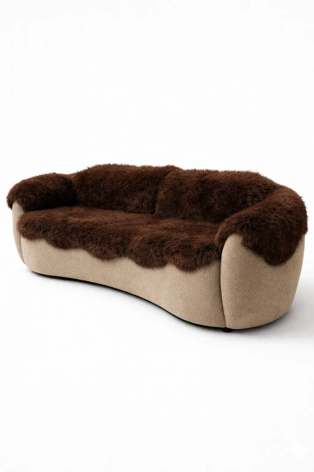 MellowConceptStore Housse de canapé en peau de mouton brune véritable pour chiens — Protecteur naturel de canapé (Sans plastique) — Paniers et caisses — photo 2
