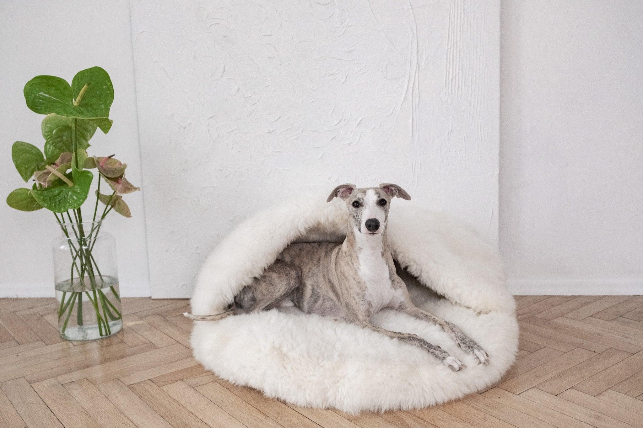 Mellow Pet Store Naturalna jaskinia dla zwierząt z owczej skóry - White — Drapaki i drzewka — photo 2