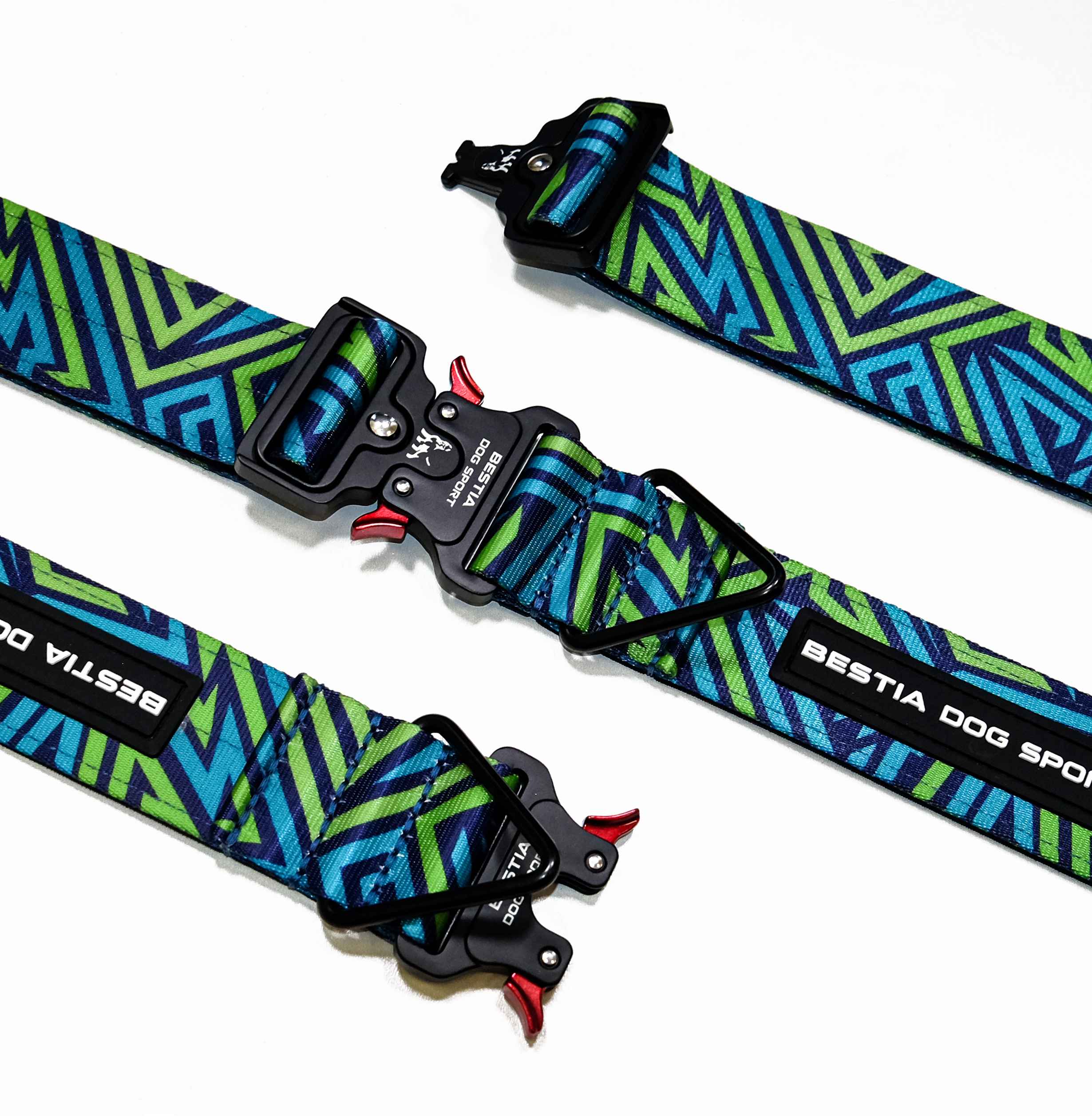 Bestia Dog Sport Collier GripPro Print - Blue&Green — photo 2