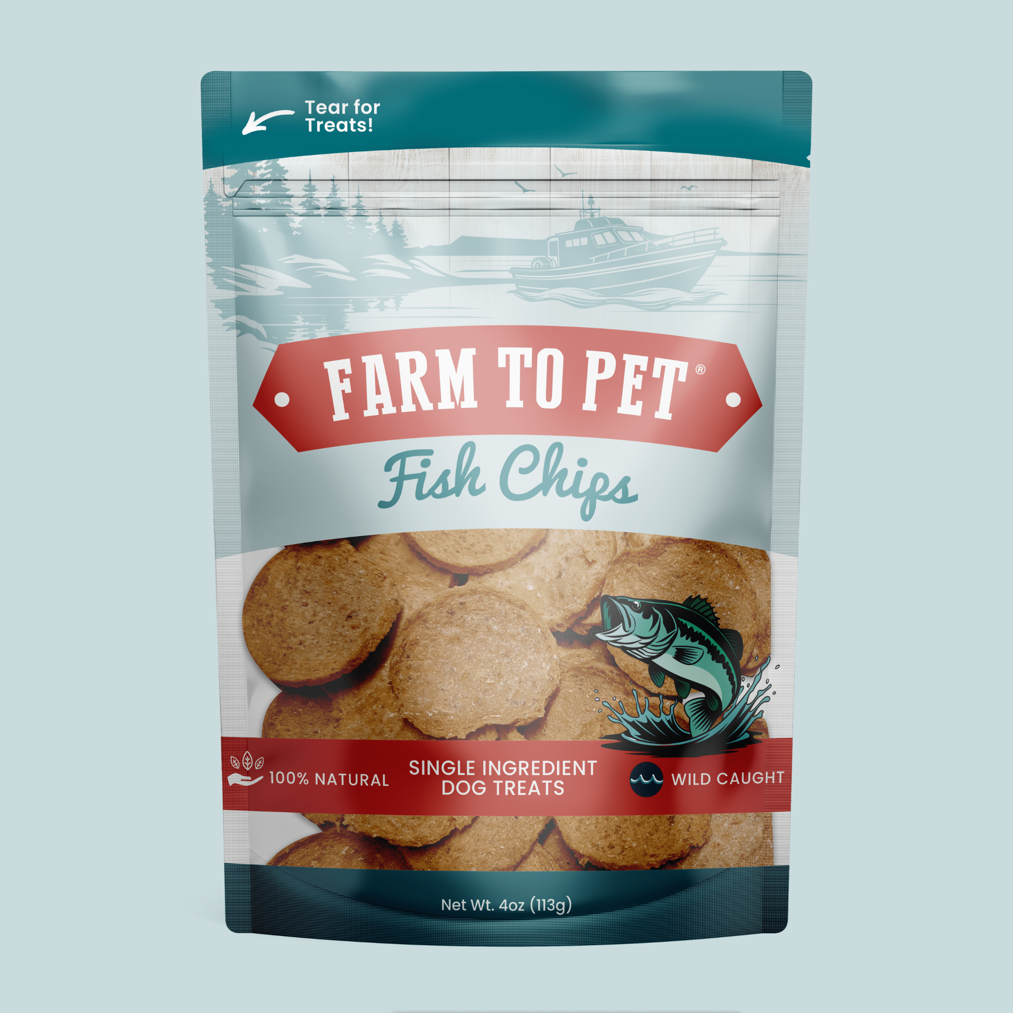 Farm To Pet Chips de poisson pour chiens | Friandises au poisson pêché à l'état sauvage — photo 2