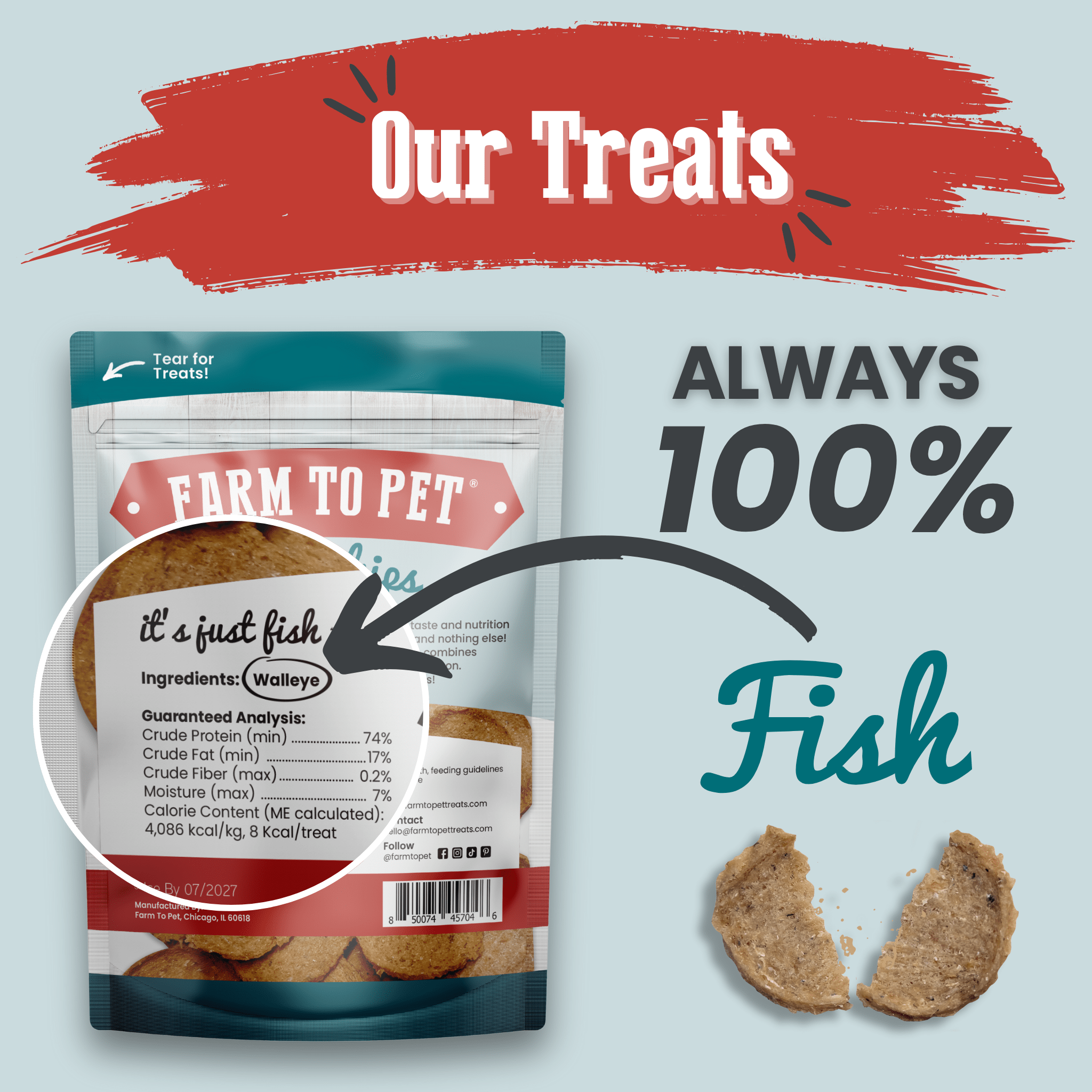 Farm To Pet Chips de poisson pour chiens | Friandises au poisson pêché à l'état sauvage — photo 3