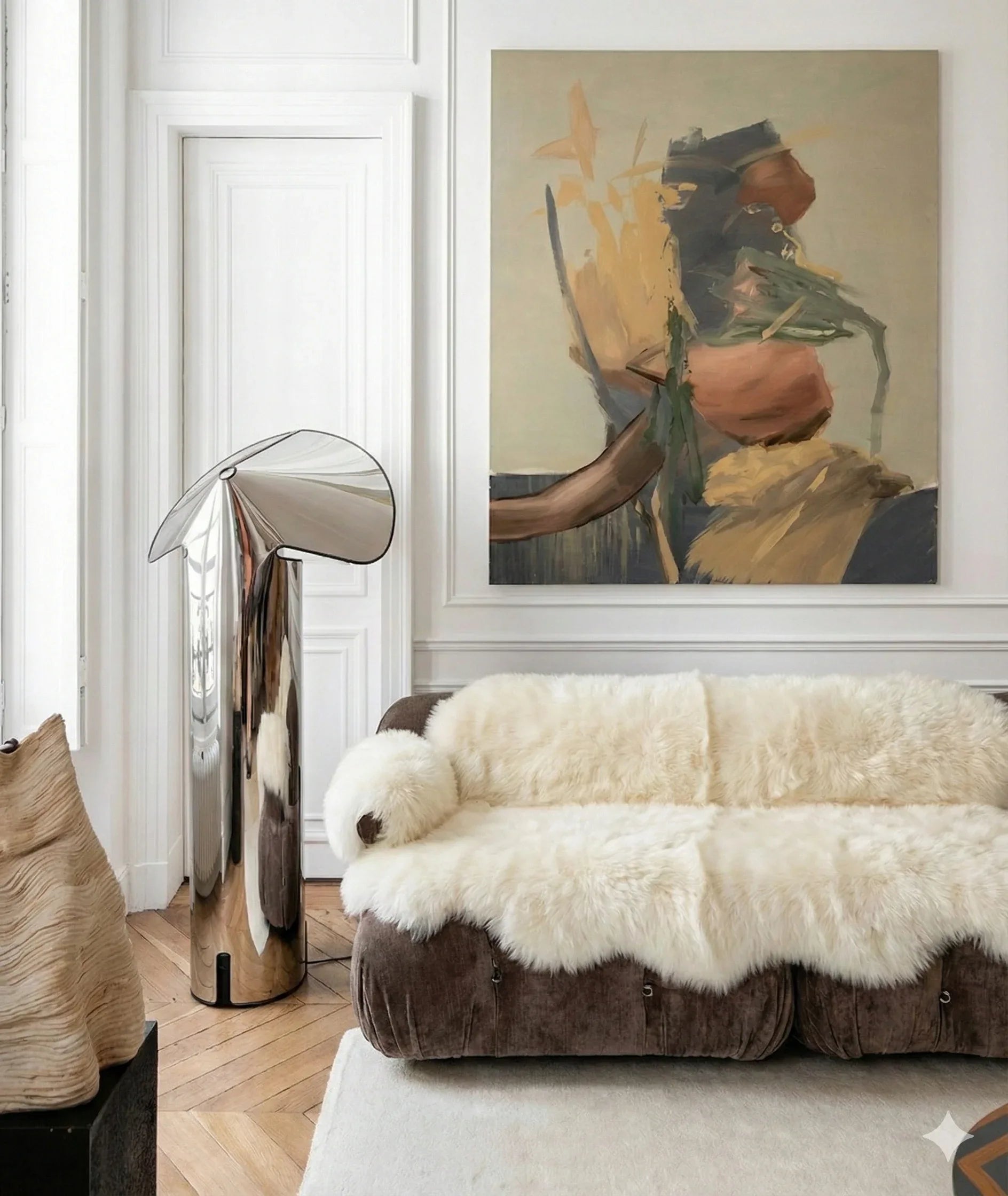 MellowConceptStore Housse de canapé en peau de mouton ivoire véritable pour chiens — Protecteur naturel de canapé (Sans plastique) — Paniers et caisses — photo 3