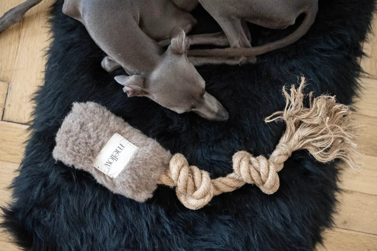 Mellow Pet Store Naturalna wełniana zabawka do szarpania dla psa - Beżowa — photo 3