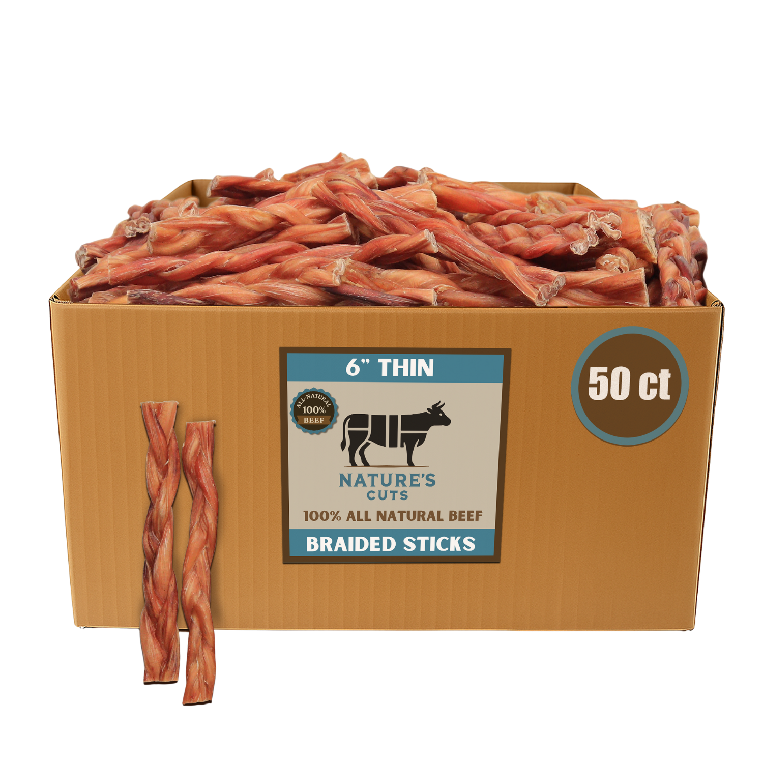 Classic Pet Chewz Bully sticks tressés fins en vrac 6" — Friandises et os à mâcher — photo 2