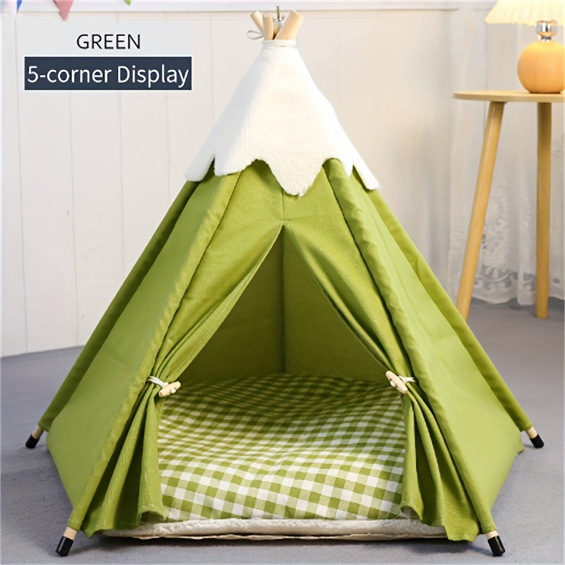 Tm Tente Villa pour chat en bois avec lit — Arbres à chat et griffoirs — photo 3